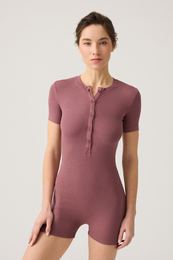 Los Ojos Burgundy Corded Kurta Romper