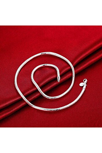 Choice 60cm and 20cm DOTEFFIL Silver Color 16/18/20/22/24/26/30 Inch Snake Chain Bracelet Necklace Sets For