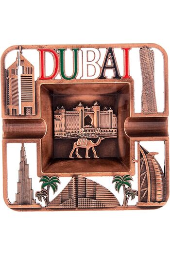 AKDC Dubai Souvenir Plate Square L(10cm) xW(10cm) xH(1cm) Transparent