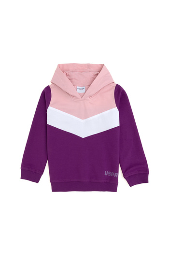 U.S. Polo Assn. Kız Çocuk Menekşe Kapüşonlu Sweatshirt 50296288-VR037