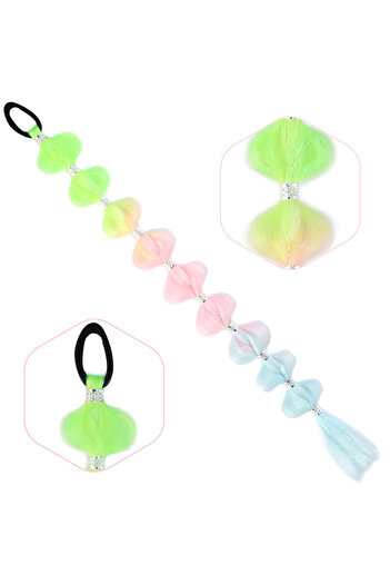 KONAK PERUK Braided Elastic Ponytail with Glitter Accessories - Acm27