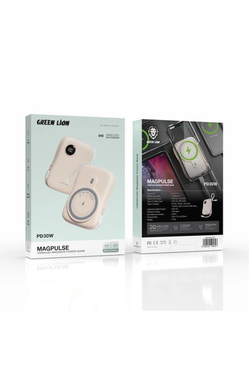 Green Lion Magpulse 10000Mah Magsafe Power Bank Pd30W -Â Desertâ Titanium