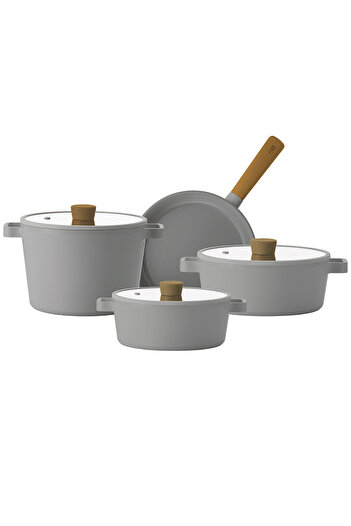 Prima Nova 7 Piece Fika Gray Pot and Pan Set
