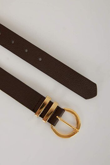 DeFacto New Season Women's Oval Buckle Faux Leather Classic Belt