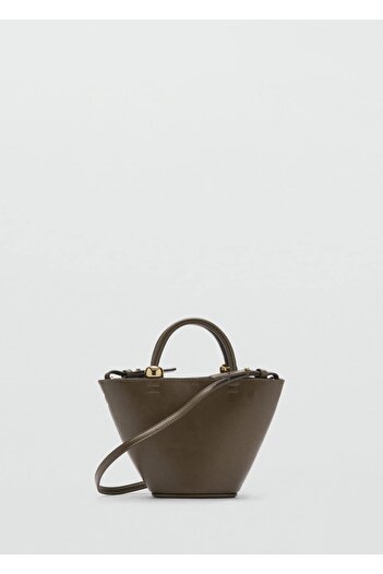 MANGO Woman Μίνι τσάντα shopper με μεταλλικές λεπτομέρειες
