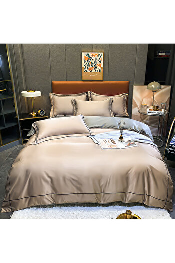 sharpdo 4-Piece Silk Bedding Set, Warm in Winter and Cool in Summer Skin-Friendly Breathable Duvet Cover