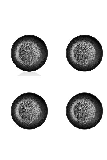 Külsan Melamine Desert Plate Set 20 Cm 4 Pieces Black Color
