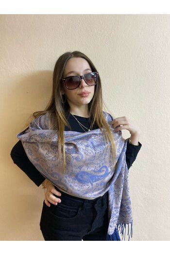 sema aksesuar High Quality Pashmina Shawl - Viscose, Tassel, Shoulder Shawl, 180X75 Cm, Gift