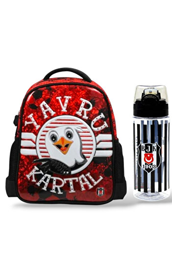 Beşiktaş Licensed Kindergarten Bag 500ml Water Bottle Eagle Printed School Set of 2 Ddcq 213094