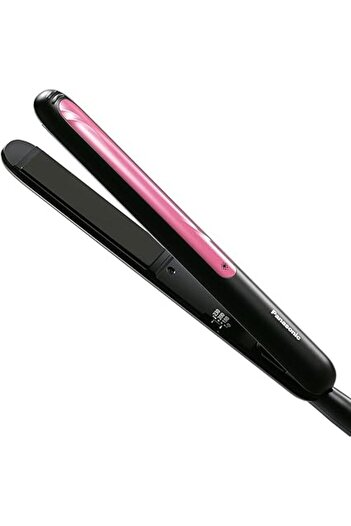 PANASONIC Extra long plate Hair Straightener, Smooth Sliding Ceramic Plate Black/Pink