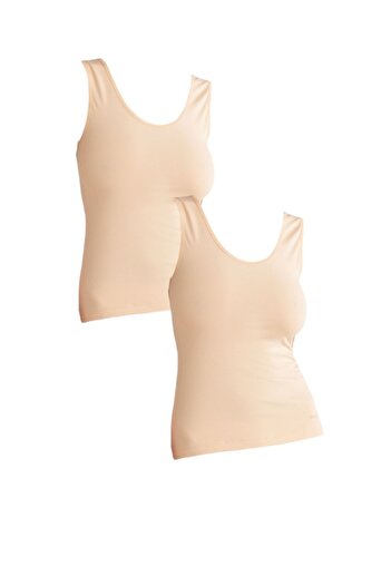 Kom Women's Modal Cotton Lycra Thick Strap 2-Piece Skin Undershirt Kq.Obscsngat.1K.M1.K3