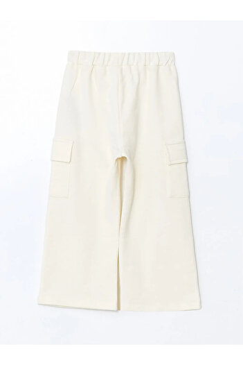 LC Waikiki Lcw Kids Ecru Girl's Jogger Pants with Elastic Waist