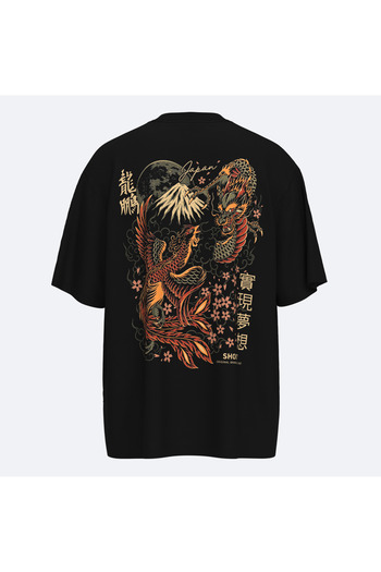 Shout Tricou unisex oversize Dragon Vs Phoenix