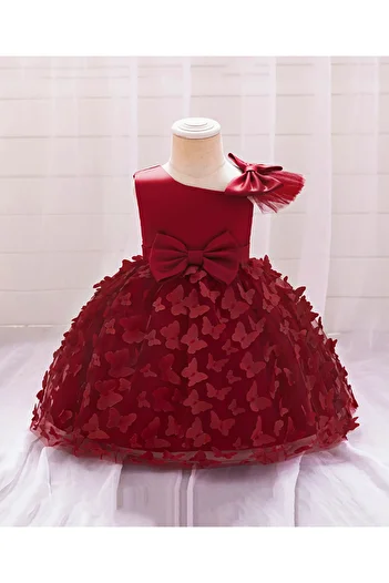 Mark & Mia Mark & Mia Bow Detailing and Butterfly Embellished Party Dress - Red