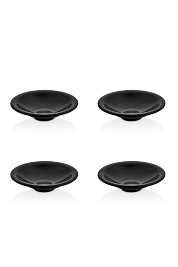 Külsan Melamine Appetizer Plate 4 Pcs Size 14 Cm Black Color