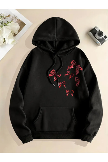 Pink Sky Φούτερ Unisex Oversize με παπιγιόν με παλτό