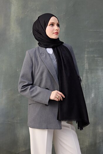 İpekhan Wavy Pattern Cotton Jacquard Shawl