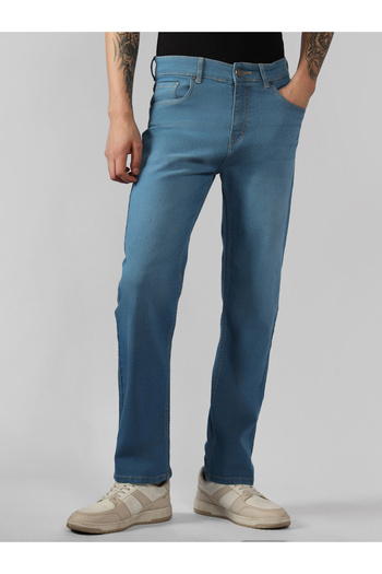 Dennis Lingo By Styli Mid Rise Straight Fit Faded Jeans