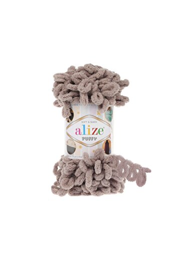 Alize Puffy 268 Hand Knitted Baby Blanket - 1 Piece Stone Color Hand Knitted Floss