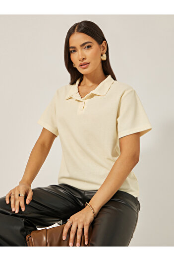 Styli Waffle Knit Regular Fit Polo T-Shirt