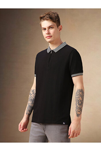 Dennis Lingo By Styli Regular Fit Polo Collar T-Shirt with Zipper Detail