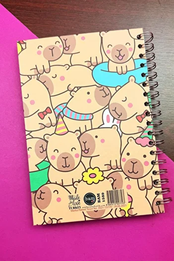 Patladı Gitti Cute Capybara Design Spiral Sticker Undated Talking Agenda Planner