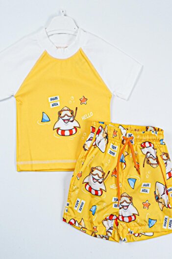 PODIUM GYM New Season Shark Area Two-Piece Diving Fabric Uv Protection Men's Machine