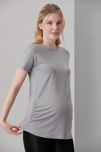 LİYACA Viscose Basic Maternity T-Shirt