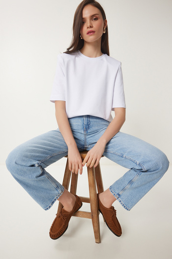 Lovelyİstanbul Tricou interlock căptușit, alb LUS0085