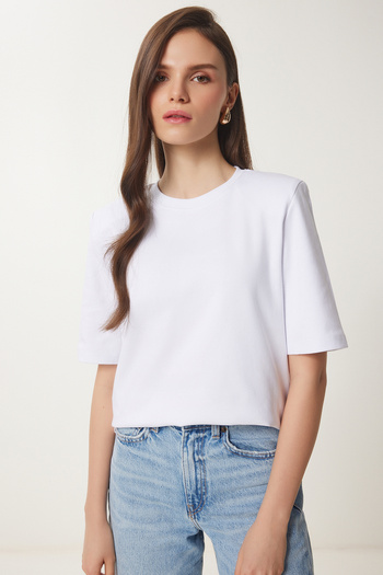 Lovelyİstanbul Tricou interlock căptușit, alb LUS0085