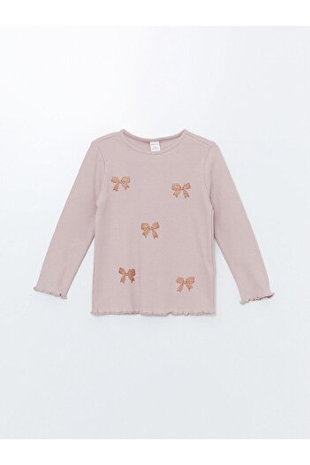 LC Waikiki Baby Collar Long Sleeve Patterned Girl's T-Shirt (W4)