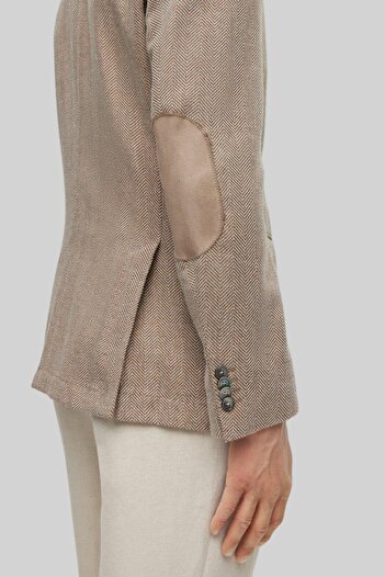 BOSS Hutson Elbow Erkek Blazer Bej