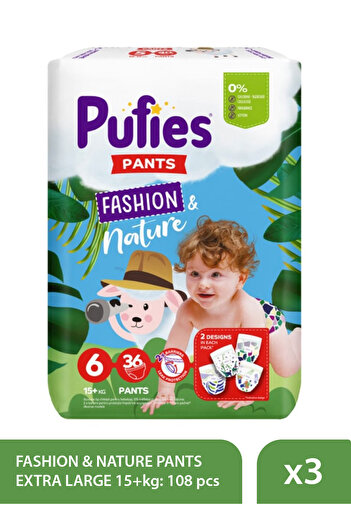 Pufies Pantaloni Fashion&nature Extra Large 15 Kg: 36 Bucăți, Nr. 6 X 3 bucăți