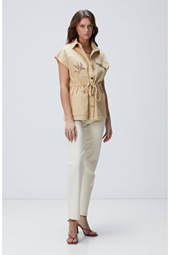 Network Bej Denim Ceket