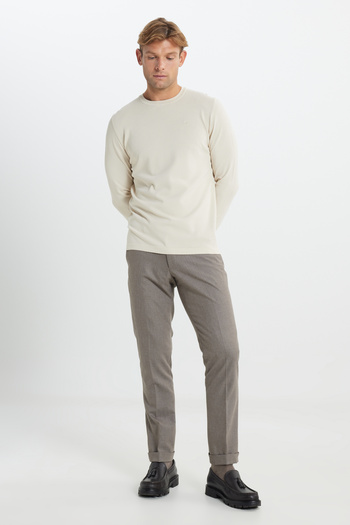ALTINYILDIZ CLASSICS Standard Fit Normal Cut Polyamide Fabric Crew Neck Knitwear Basic Black Sweater