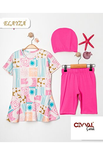 Elayza Motif Patchwork Valon Succulent Girl Mayon 3 Pack - Κοντό με κορδόνια