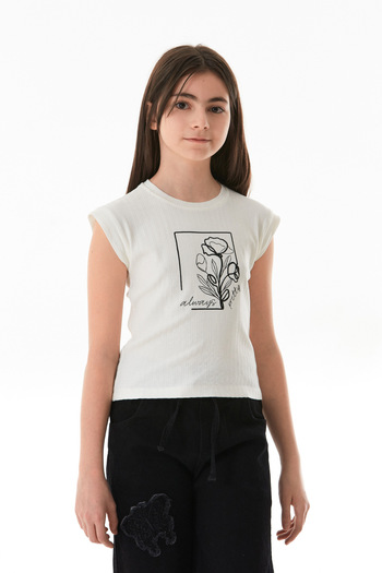 Fulla Moda Always Pretty Text Printed Girl's T-Shirt