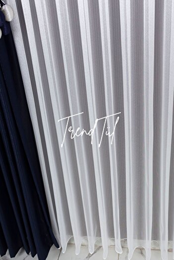 Tül Shop Honeycomb Suitable for All Rooms Will Not Ask to Iron Sports Snow-600 Pearl Model 1/2 Sparse Pleated Tulle Curtain