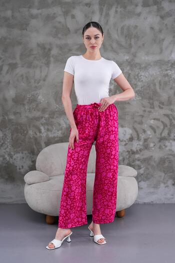 WestBound Women's Summer Loose Wide Leg Digital Print Patterned Viscose Trousers