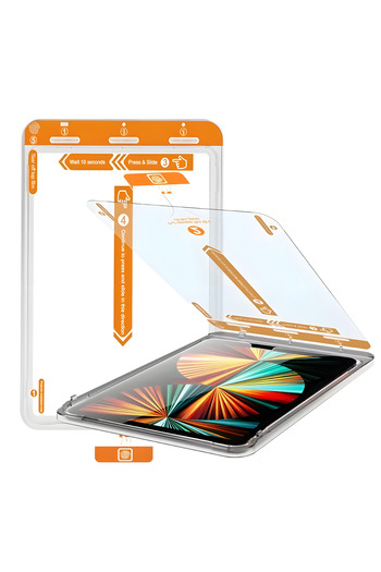 Fibaks Apple iPad Air الجيل السادس 11 2024 2025 M3 Chip Full Covering Tablet Glass Screen Protector مع جهاز تطبيق