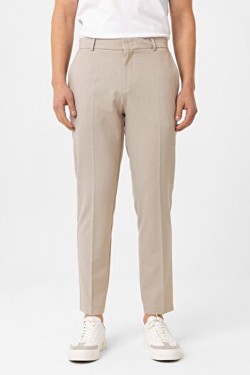 Antioch Beige Slim Fit Comfort Men's Trousers