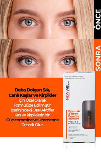 New Well Eyelash&Brow Booster Serum Eyebrow and Eyelash Serum with Strengthening Effect 4.5Gr