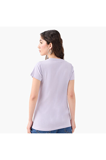 SP Characters Peanuts Print T-shirt With Crew Neck And Short Sleeves