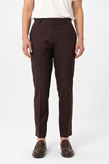 Antioch Brown Slim Fit Comfort Men's Trousers