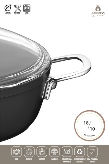 Amboss Titania 5 Piece Fireproof Non-Stick Titanium Coated 24 cm Cookware Pan Set