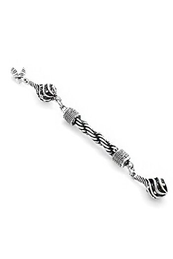 Tesbihane Çeşmi Bülbül Design Silver Color Non-Tarnish Metal Rope Tassel