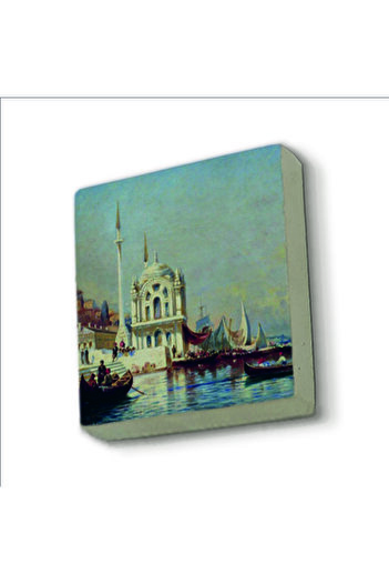 Sadrazam Ortaköy Mosque Printed Natural Stone Magnet 5X5 Krt-38