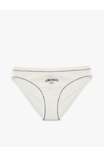 Koton Cotton Stitching Detailed Printed Brief Women's Panties