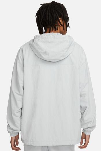 Nike Club Woven Ανδρικό Παλτό με Πλήρη Κορδόνι Ανδρικό Υφαντό Αθλητικό Μπουφάν Γκρι