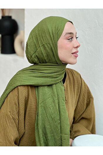 Modakaşmir bambu haki rengi şal